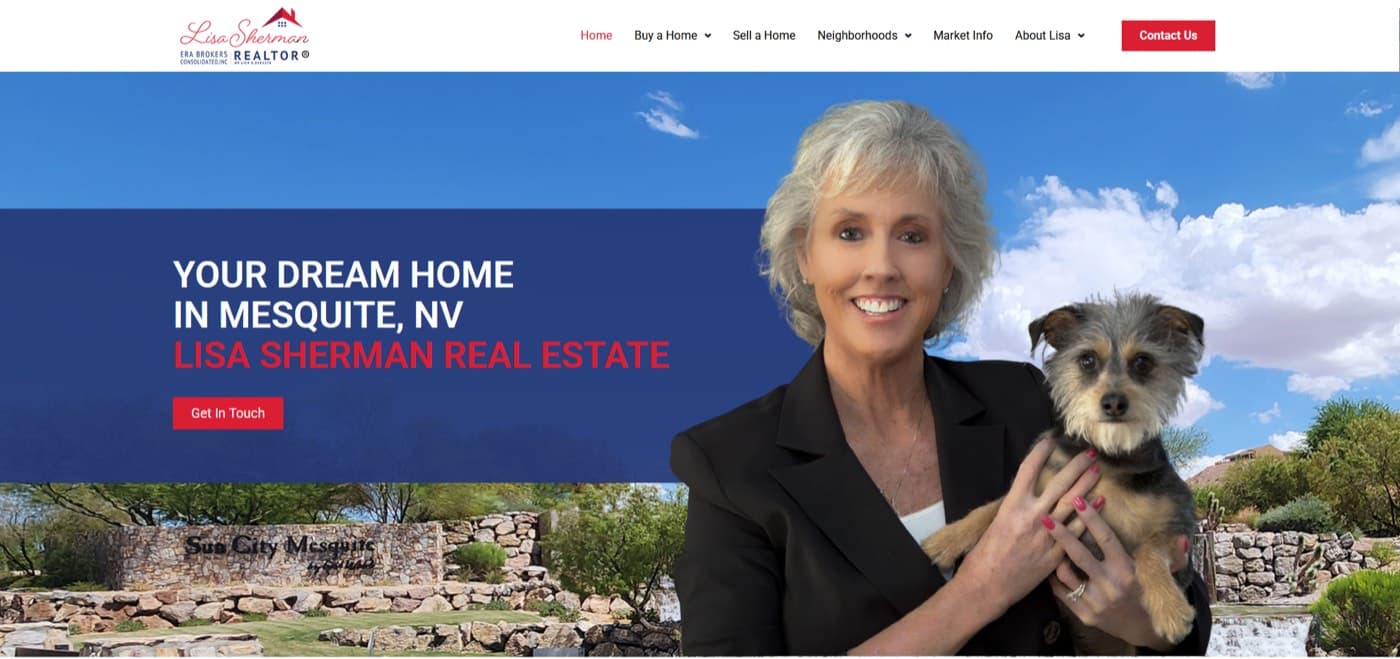 Lisa Sherman Realty website with MLS listing integration