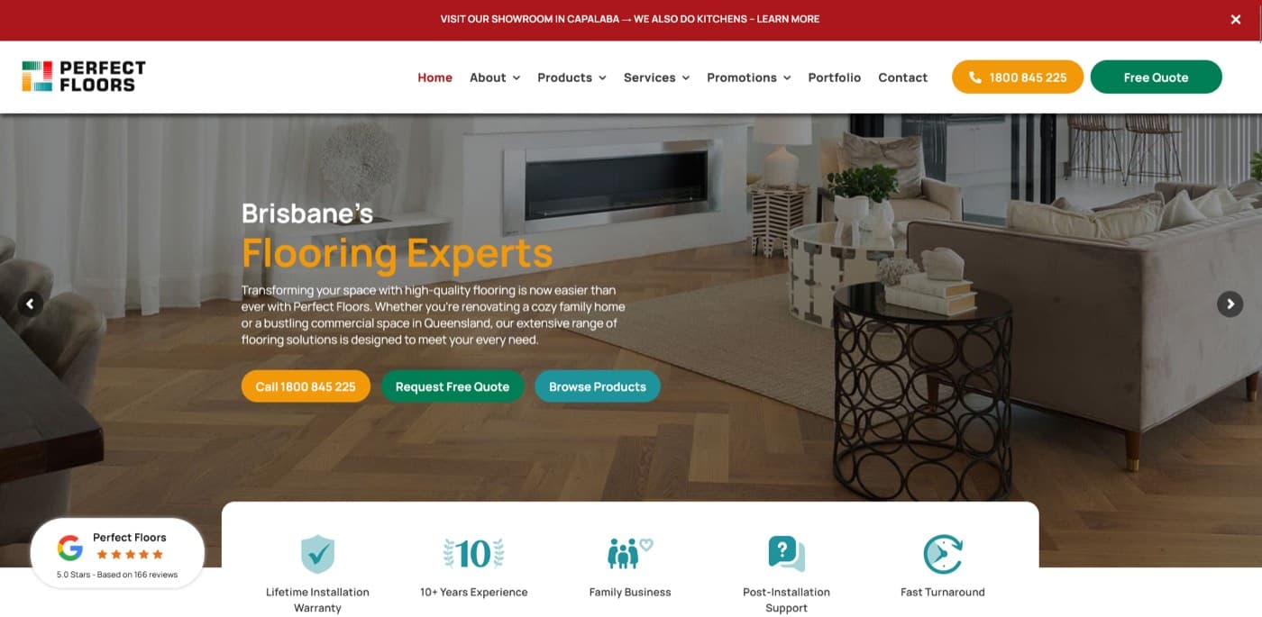 Perfect Floors interior design website