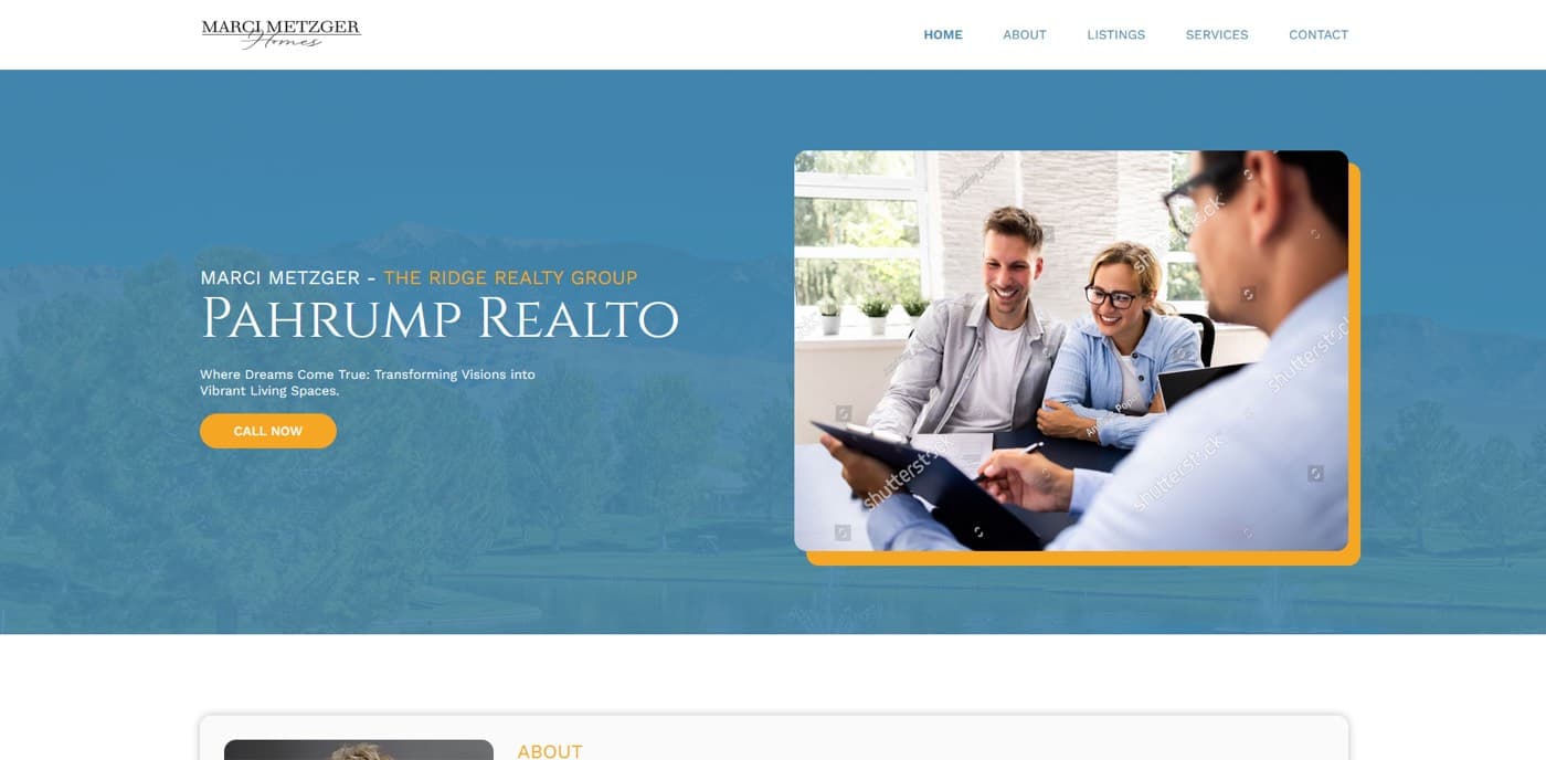 Marci Metzger Realty hand-coded website